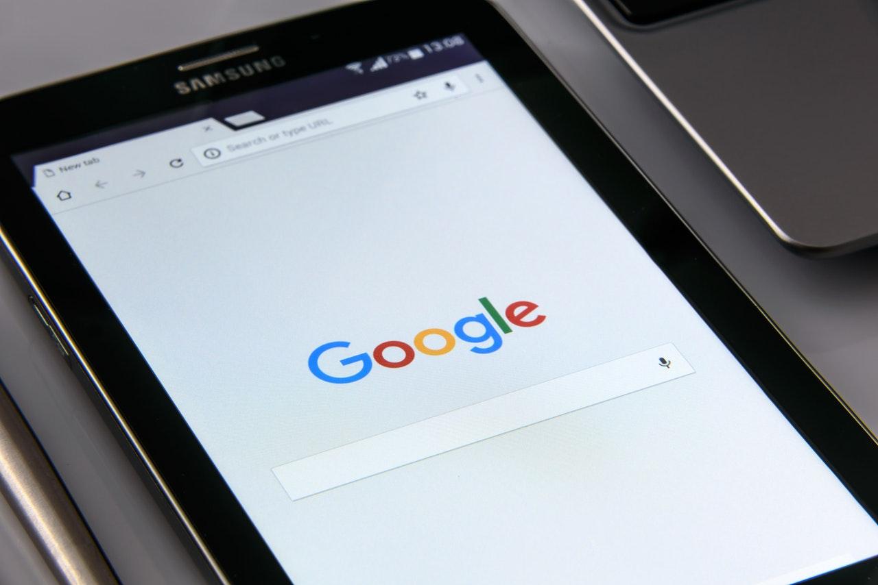 Google brought up on a tablet | Web designers in Surrey