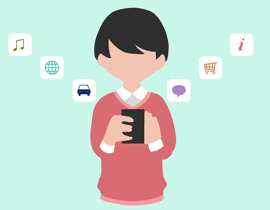 Cartoon man on his mobile | Thunderbolt