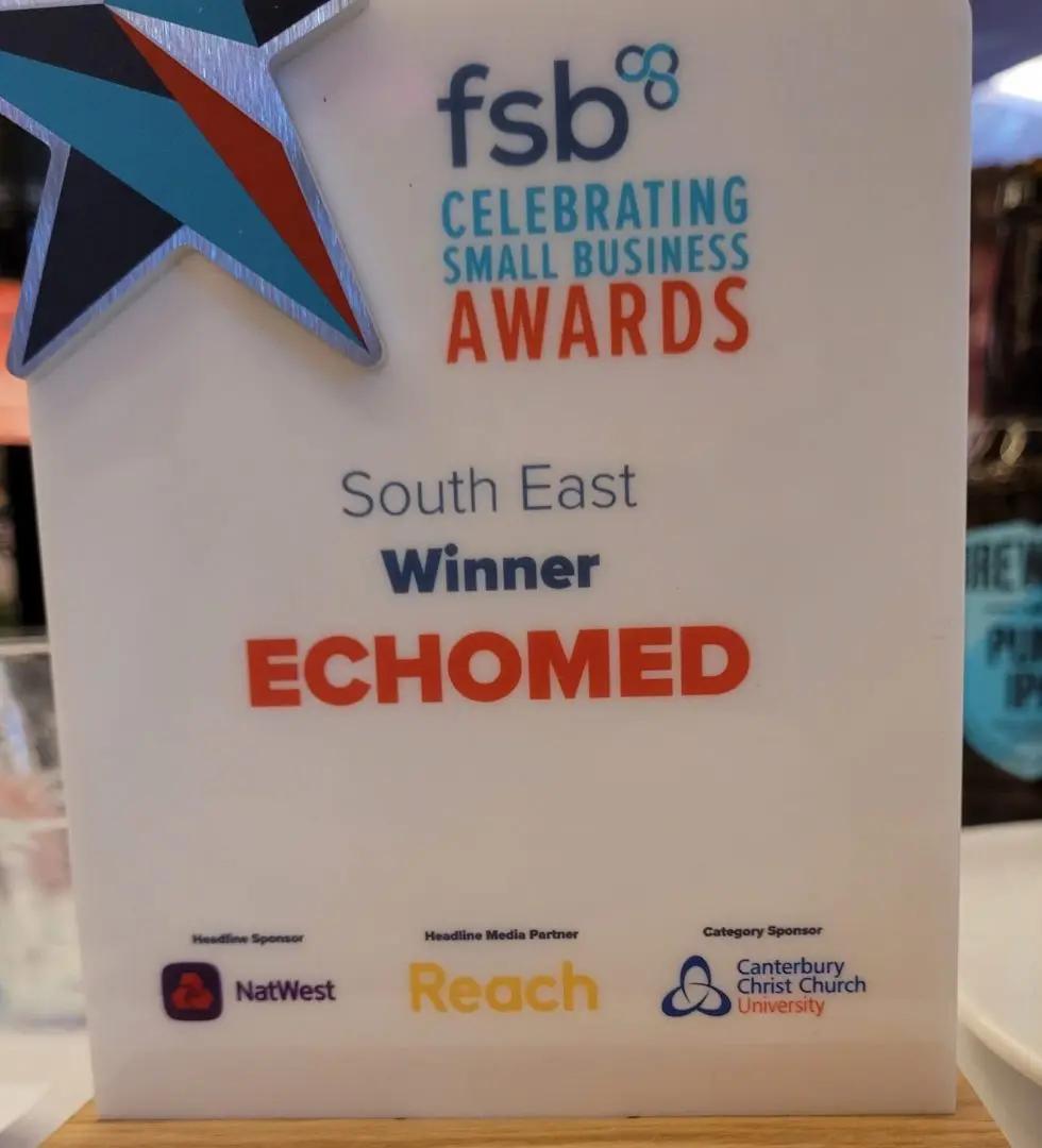 EchoMed's "FSB Celebrating Small Business Awards" South East Winner award
