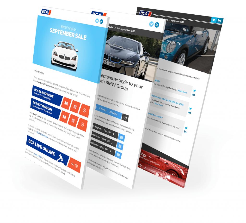 Examples of the online marketing campaigns for BCA