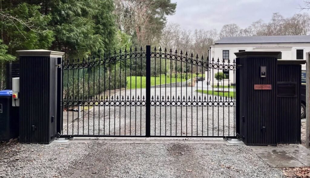 A picture of the Primrose wrought iron entrance gates, advertised through Google Ads PPC