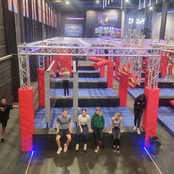The Thunderbolt team having fun at Ninja Warrior UK