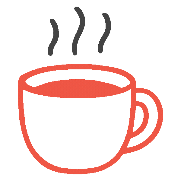 Cup icon with flashing heat lines