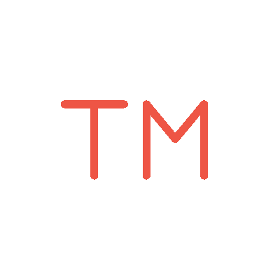 Icon of orange TM inside a white circle, representing branding