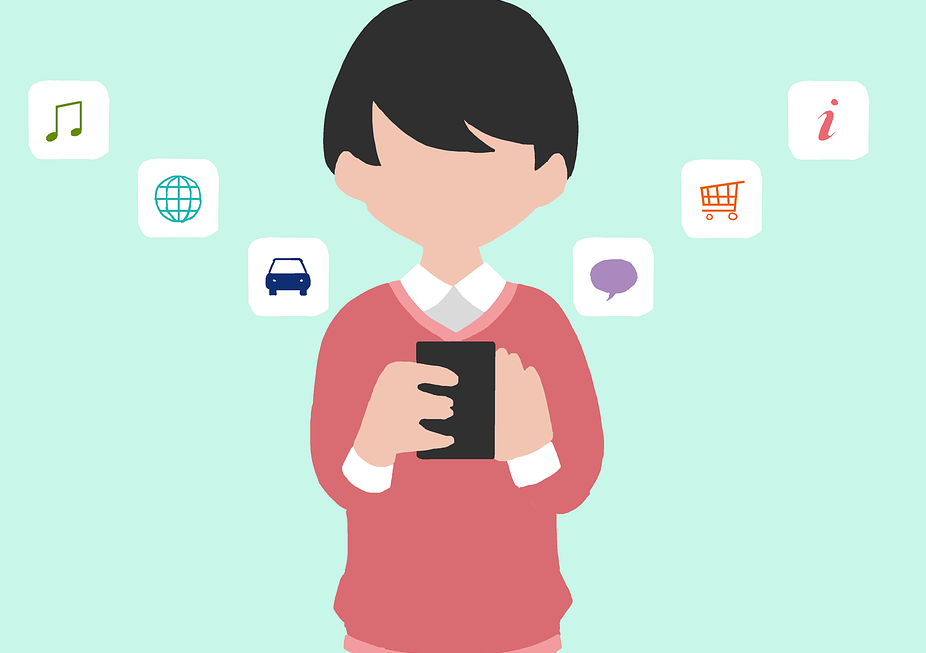 Cartoon man on his mobile | Thunderbolt