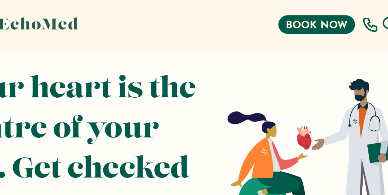 A screenshot of the EchoMed Homepage | Digital Agency Surrey