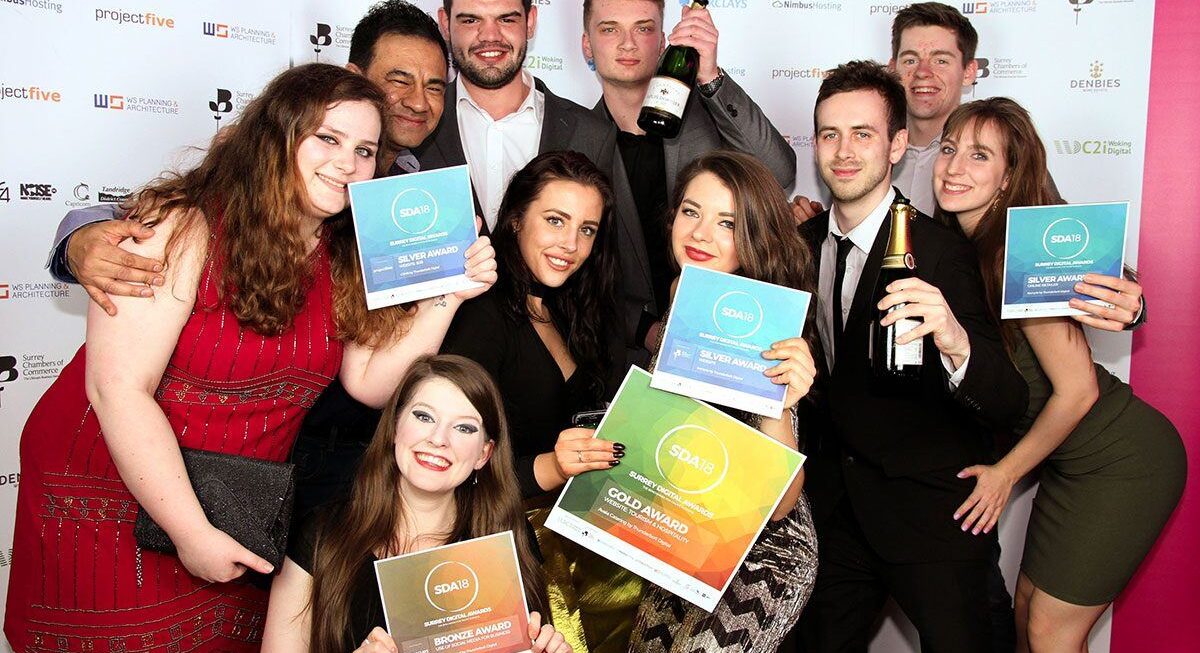 A picture of our award-winning web design agency at the Surrey Digital Awards 2018