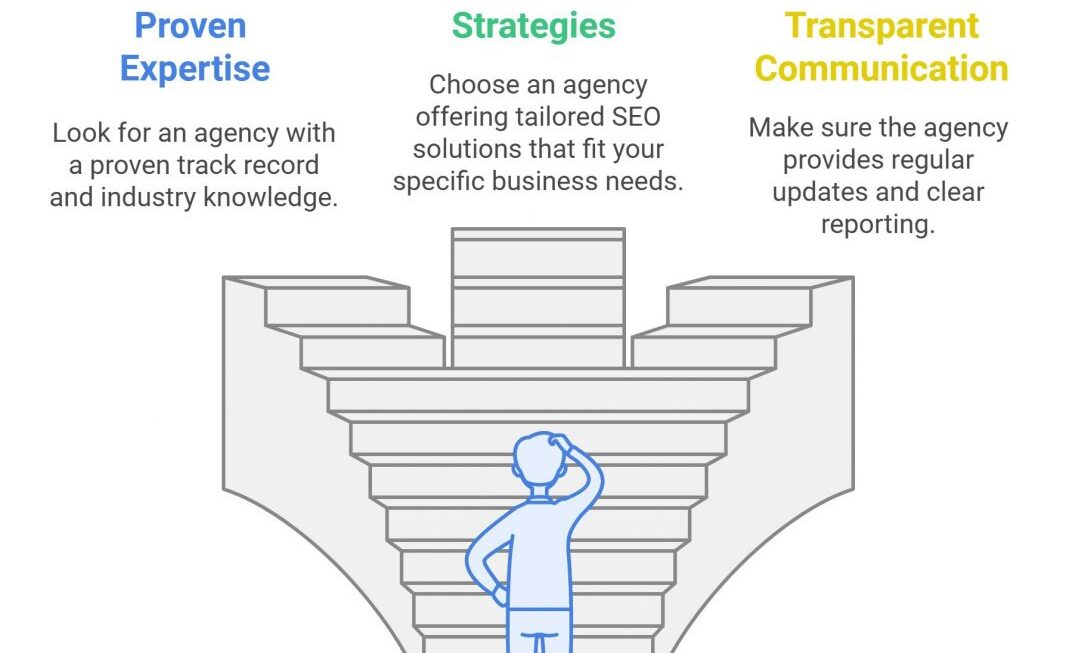 An infographic of what to consider when partnering with an SEO agency in Surrey