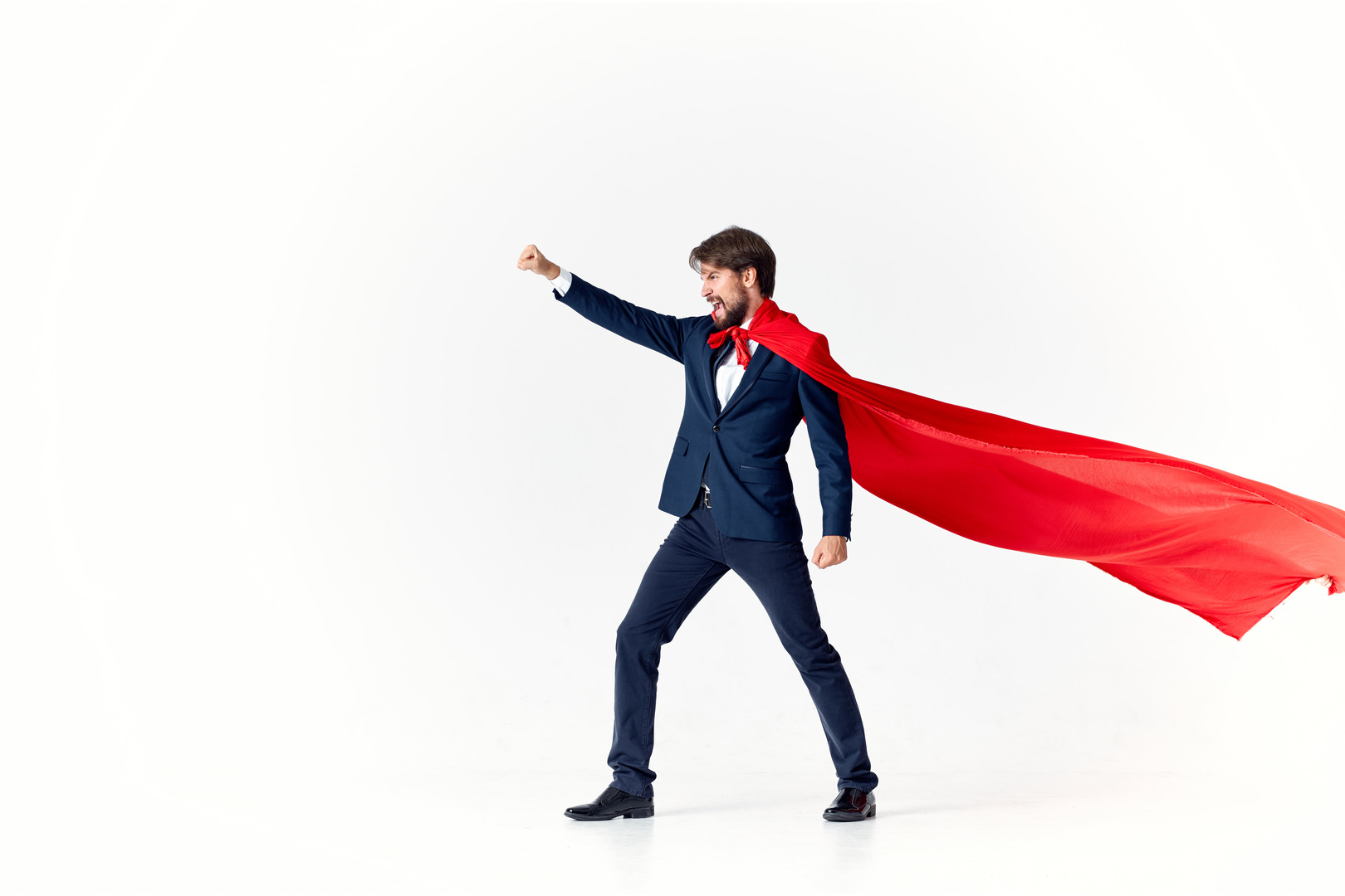 Businessman in a red superhero cape | Web Designers Surrey UK