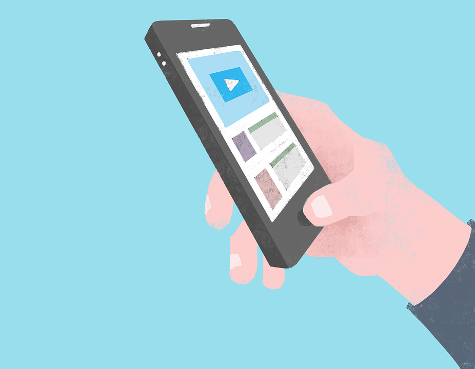 Cartoon image of someone using a phone | Website Design Surrey | Thunderbolt