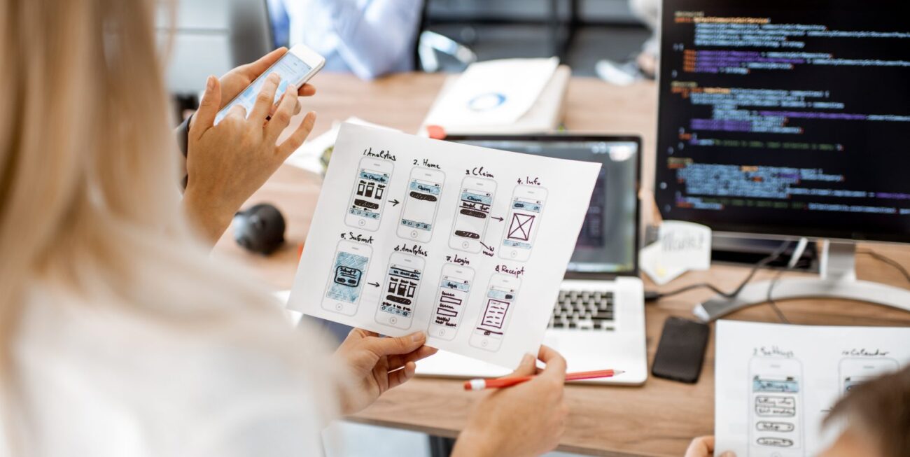 Printed out mobile application designs