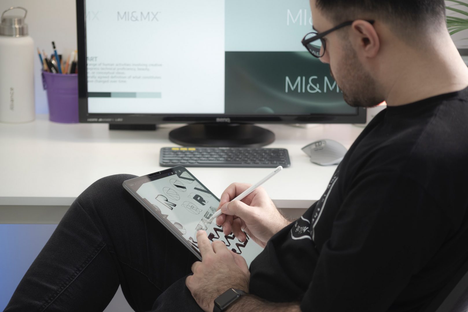 A graphic designer working on Surrey web design