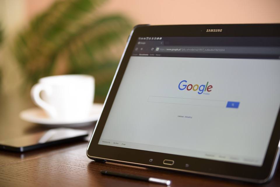 Image of a Google on a Samsung tablet | Web Design Surrey