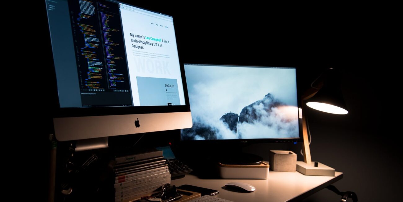 A computer screen showing a website being coded, as carried out for web design in Surrey.