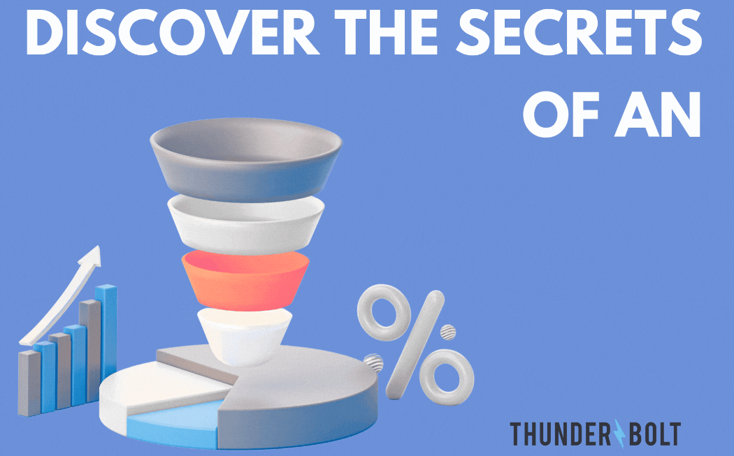 A graphic representing online marketing in Surrey, with the title "Discover the secrets of an effective marketing funnel"