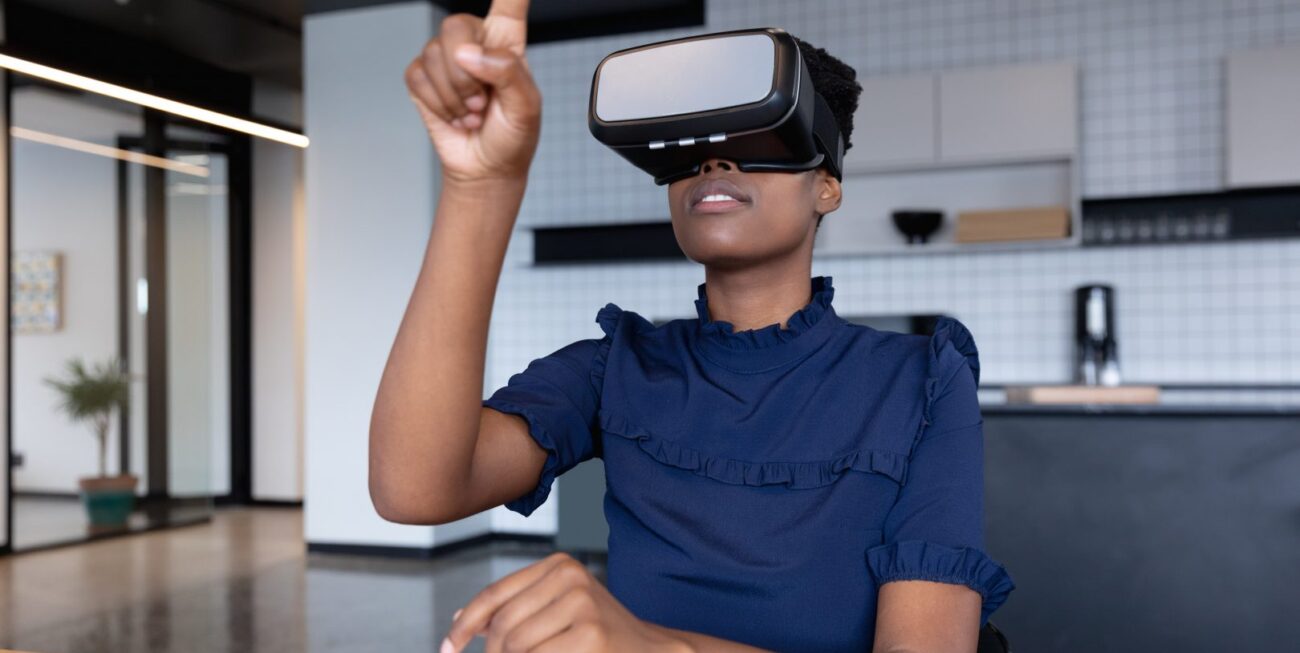 Someone using a VR headset