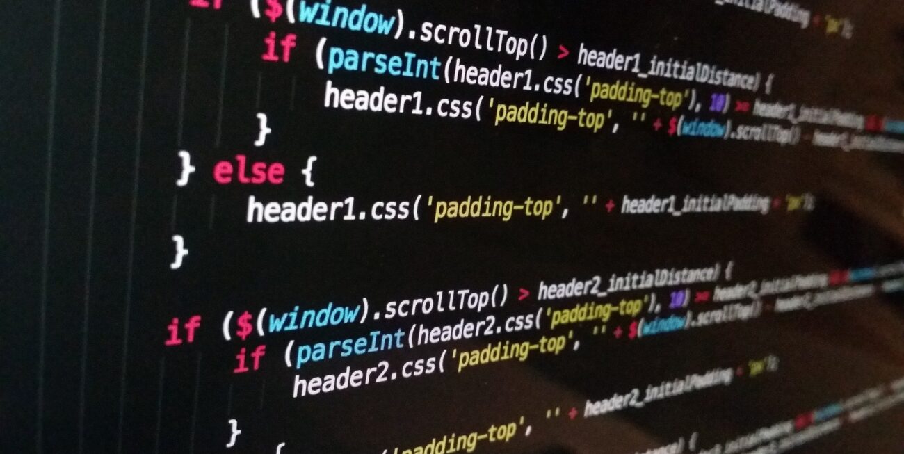 Lines of code used to build a website