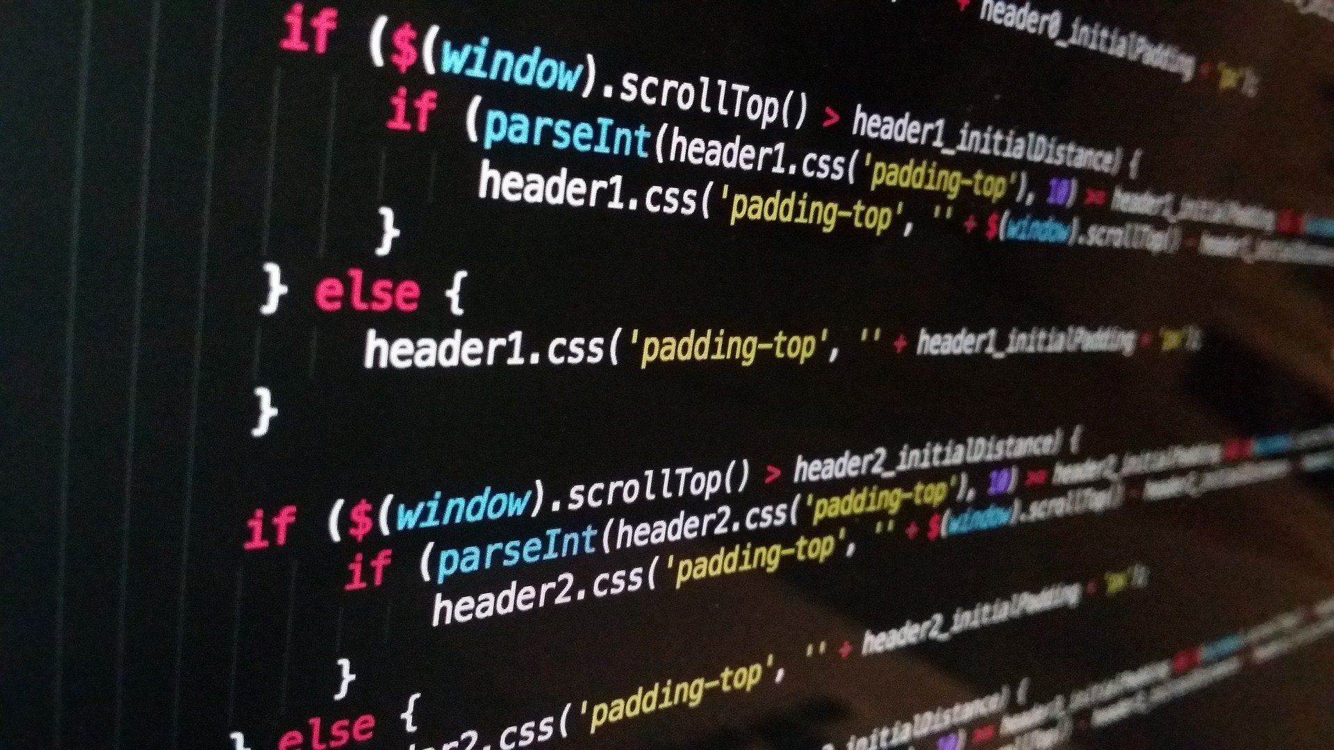 Lines of code used to build a website